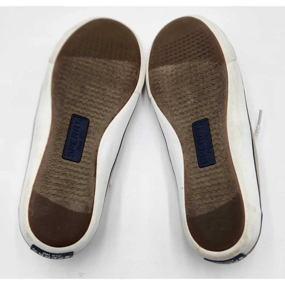Sperry LTT Top Sider Linen Sneakers Women 6 Oatmeal Beige Slip On STS81820 EXC